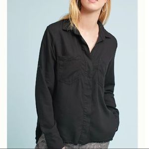 Cloth & Stone Frayed Split Back Button Down Shirt